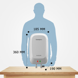 Crompton Instajet Water Geyser Shock Proof with Shockproof body 3-L (White)