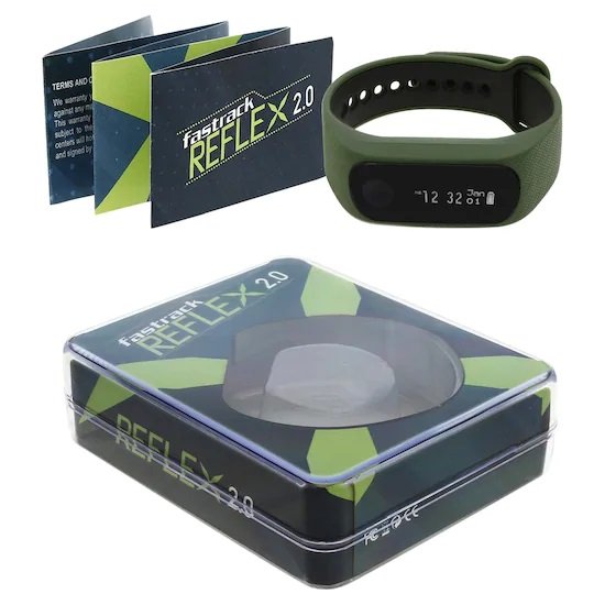 Fastrack reflex 2.0 Smart Band In Midnight Black With Neon Green Accent SWD90059PP05