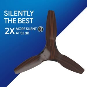 Crompton Remote Silent Pro Enso 1225 mm ActivBLDC Remote Controlled Ceiling Fan Chestnut Wood Brown