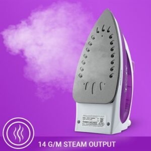 Crompton Fabri Magic 1200-Watt Steam Iron (White, Purple)