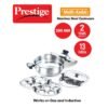 Prestige 36017 SS Multi kadai 28 cm with glass lid Induction & Standard Idli Maker