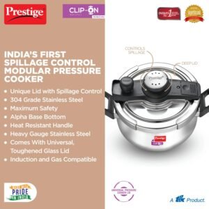 Prestige Handi Svachh Clip-on Mini Stainless Steel 3 Litre Outer Lid Pressure Handi 20236