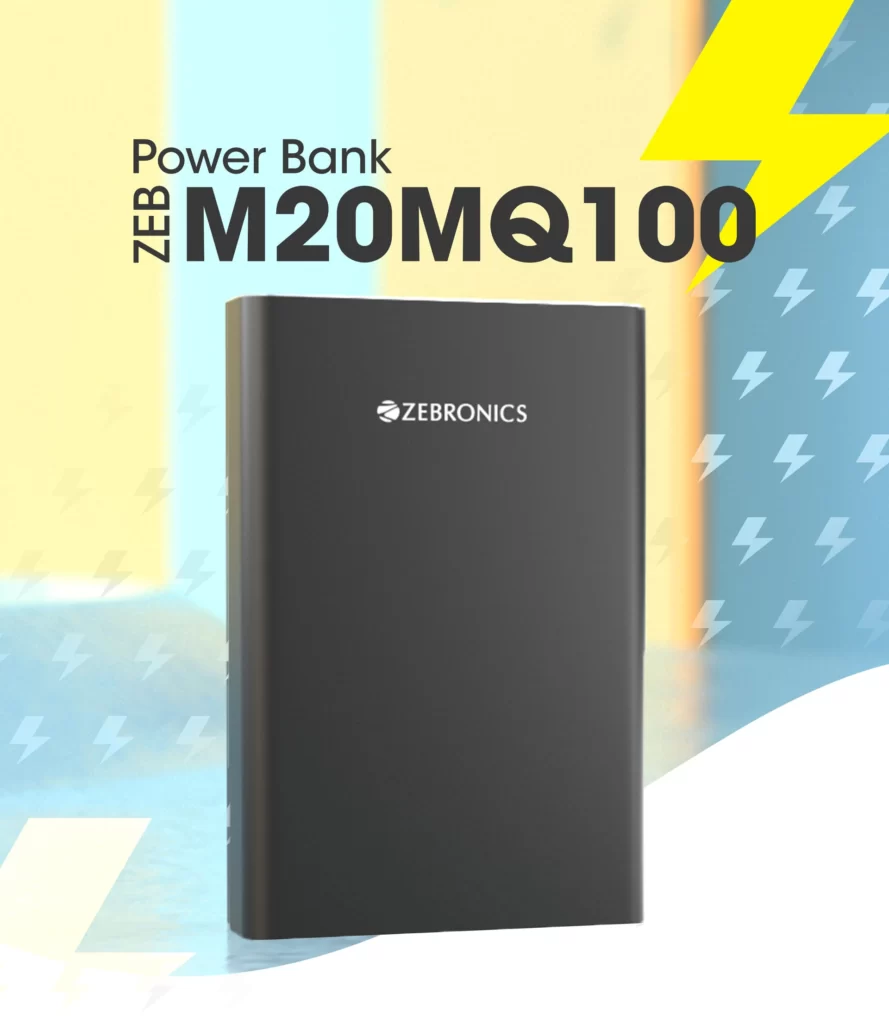 ZEBRONICS ZEB-M20MQ100 Power Bank 19200mAh 100W Rapid Charging