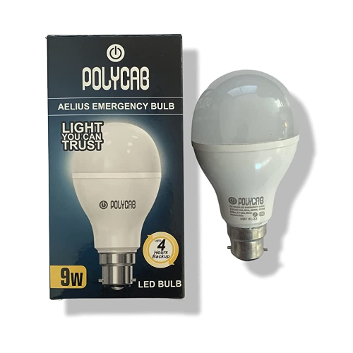 Polycab Emergency Bulb 9-Watts B22 LED White