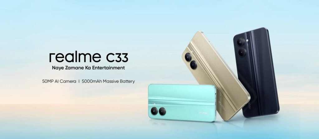 Realme C33 Mobile Phone 64GB, 4GB RAM, Aqua Blue