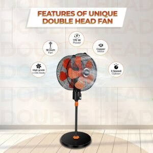 HAVAI Double Head Fan 360 Degree 18 Inch Remote Control