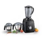 SUJATA MG01 Mixer Grinder 1000W 3 Jars steel & 1 Glass Jar Black