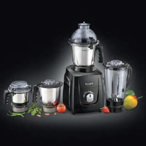 SUJATA MG03 Mixer Grinder 1000W 3 Jars steel & 1 Glass Jar Black