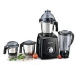 SUJATA MG03 Mixer Grinder 1000W 3 Jars steel & 1 Glass Jar Black