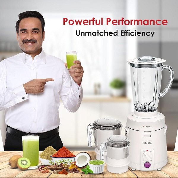 Sujata Supermix 900 Watts Mixer Grinder, 22000 Rotations Per Min